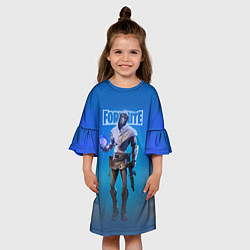 Платье клеш для девочки Fortnite Fusion skin Video game Hero, цвет: 3D-принт — фото 2