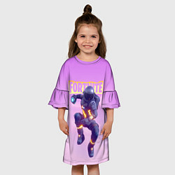 Платье клеш для девочки Fortnite Battle Royale Dark Voyager Астронавт в чё, цвет: 3D-принт — фото 2