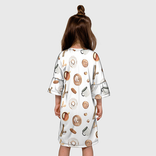 Детское платье Узор Кружка, Печенье, Пончик / 3D-принт – фото 4