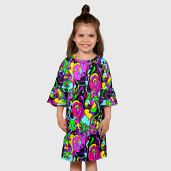 Платье клеш для девочки Щупальца и слизь, цвет: 3D-принт — фото 2