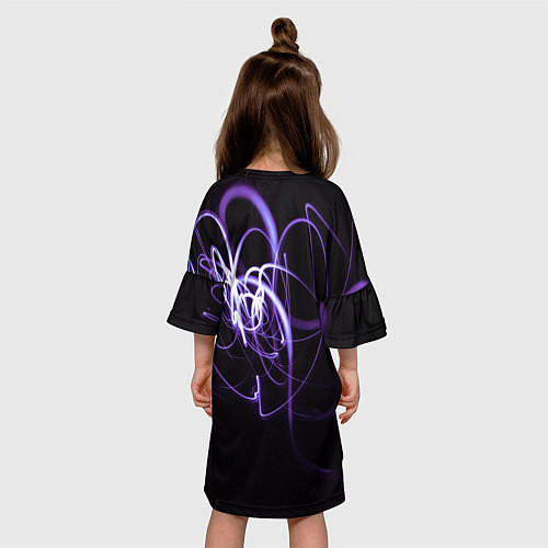 Детское платье Неоновый узор - Фиолетовый / 3D-принт – фото 4