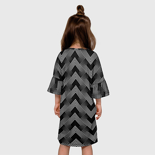 Детское платье Геометрический черно-белый узор Арт Деко / 3D-принт – фото 4