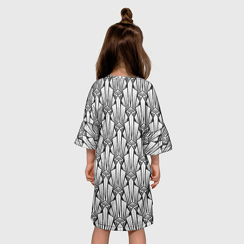 Детское платье Современный геометрический узор светлый фон / 3D-принт – фото 4