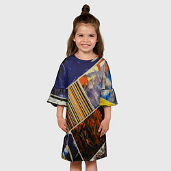 Платье клеш для девочки Нарезка Из Постеров, цвет: 3D-принт — фото 2