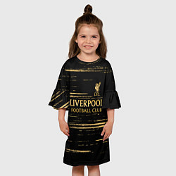 Платье клеш для девочки Liverpool в золотом цвете, цвет: 3D-принт — фото 2
