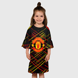 Платье клеш для девочки Манчестер юнайтед manchester united, цвет: 3D-принт — фото 2