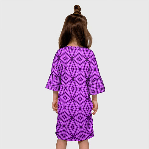 Детское платье Геометрический узор в розово-малиновых тонах / 3D-принт – фото 4