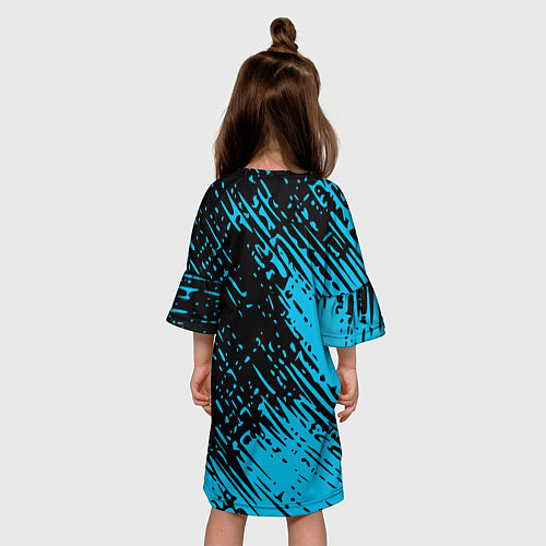 Детское платье Napoli голубая textura / 3D-принт – фото 4