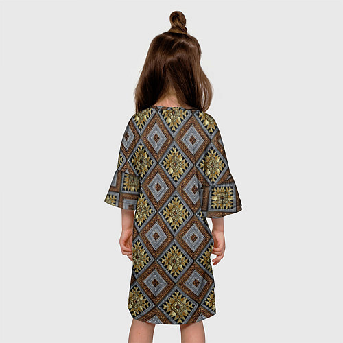 Детское платье Классические узоры - Ромбы / 3D-принт – фото 4