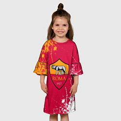 Платье клеш для девочки Roma : рома брызги красок, цвет: 3D-принт — фото 2