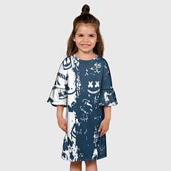 Платье клеш для девочки Marshmello паттерн, цвет: 3D-принт — фото 2