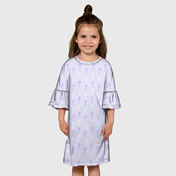 Платье клеш для девочки Нежная лаванда паттерн, цвет: 3D-принт — фото 2