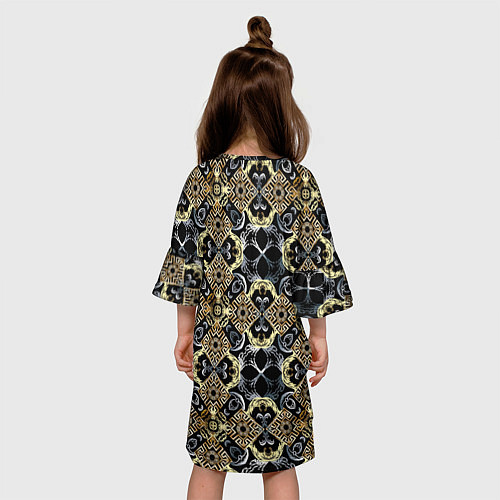 Детское платье BLACK AND GOLD узоры / 3D-принт – фото 4