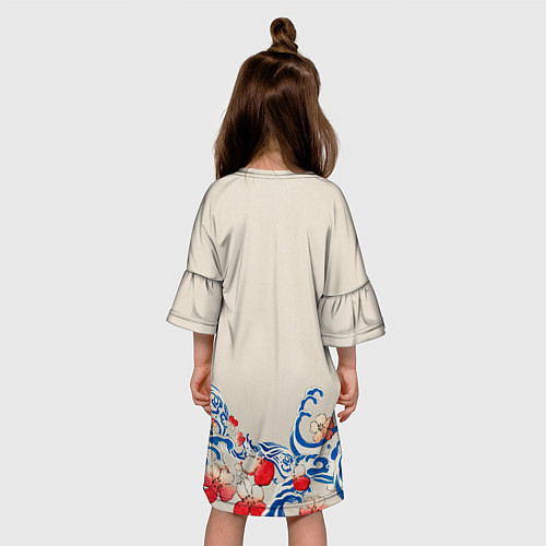 Детское платье Японский орнамент волн / 3D-принт – фото 4