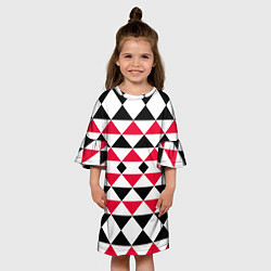 Платье клеш для девочки Geometric shapes triangles, цвет: 3D-принт — фото 2