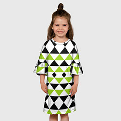 Платье клеш для девочки Geometric shapes triangles треугольники, цвет: 3D-принт — фото 2