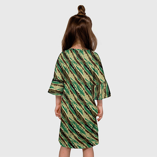 Детское платье Абстрактный узор камуфляжной расцветки / 3D-принт – фото 4