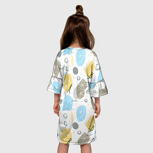Детское платье Разноцветные Многоугольники и Круги / 3D-принт – фото 4