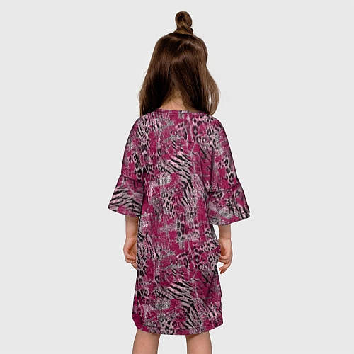 Детское платье Тигровый-леопардовый гранж / 3D-принт – фото 4