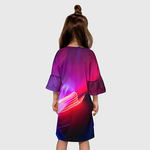 Детское платье Неоновая палитра цветов - Красный / 3D-принт – фото 4