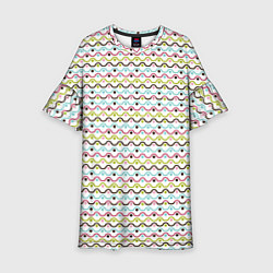 Платье клеш для девочки Волнистые линии геометрия, цвет: 3D-принт