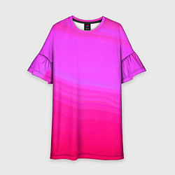 Платье клеш для девочки Neon pink bright abstract background, цвет: 3D-принт