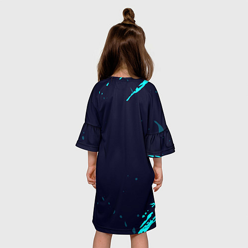 Детское платье Пять ночей с фредди - голубая краска / 3D-принт – фото 4