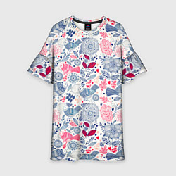 Платье клеш для девочки THE BIRDS HAVE ARRIVED, цвет: 3D-принт