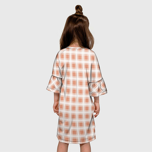 Детское платье Light beige plaid fashionable checkered pattern / 3D-принт – фото 4