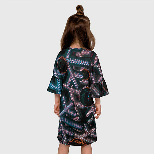 Детское платье Абстрактные металлические фигуры - Сиреневый / 3D-принт – фото 4