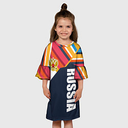 Платье клеш для девочки RUSSIA - RETRO COLORS, цвет: 3D-принт — фото 2