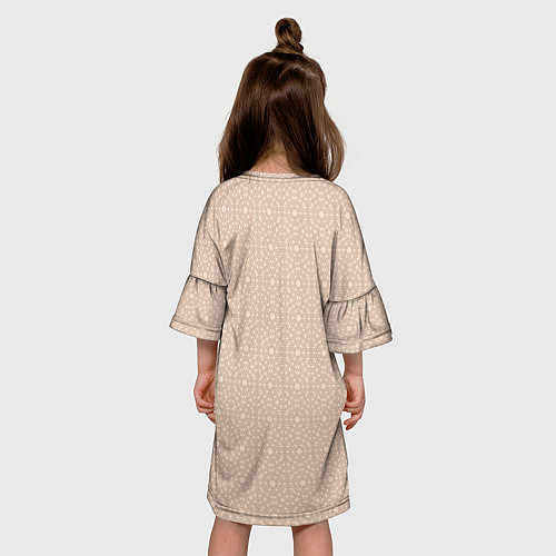 Детское платье Бежевый монохромный орнамент / 3D-принт – фото 4