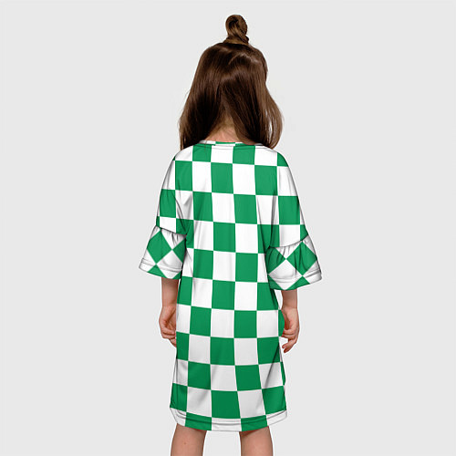 Детское платье ФК Ахмат на фоне бело зеленой формы в квадрат / 3D-принт – фото 4