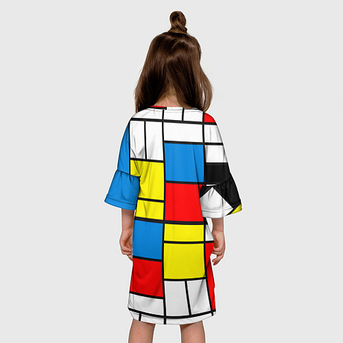 Детское платье Texture of squares rectangles / 3D-принт – фото 4