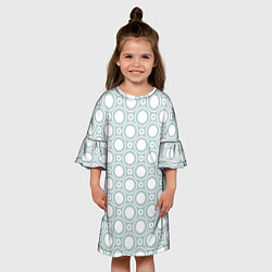 Платье клеш для девочки Белые круги: паттерн, цвет: 3D-принт — фото 2