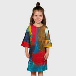 Платье клеш для девочки Твоя палитра, цвет: 3D-принт — фото 2