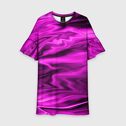 Платье клеш для девочки Розово-пурпурный закат, цвет: 3D-принт