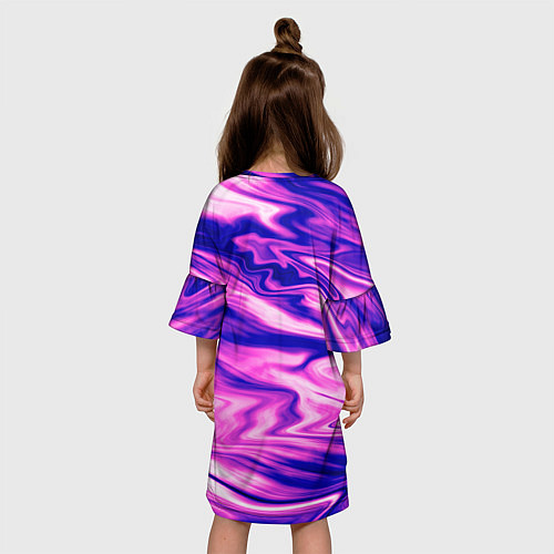 Детское платье Розово-фиолетовый мраморный узор / 3D-принт – фото 4