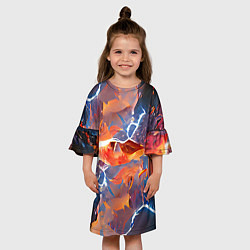 Платье клеш для девочки Fire thunder, цвет: 3D-принт — фото 2