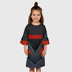 Платье клеш для девочки CrossFit - Техно броня, цвет: 3D-принт — фото 2