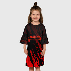 Платье клеш для девочки КРОССФИТ - Красные пятна, цвет: 3D-принт — фото 2