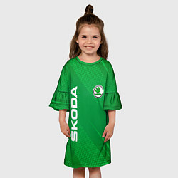 Платье клеш для девочки Skoda abstraction sport, цвет: 3D-принт — фото 2
