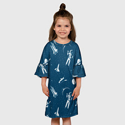 Платье клеш для девочки Текстура Космос, цвет: 3D-принт — фото 2
