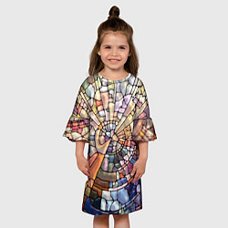 Платье клеш для девочки Объёмный витраж, цвет: 3D-принт — фото 2