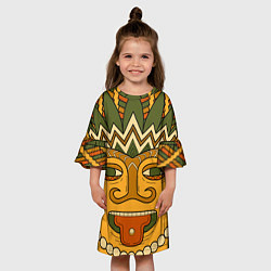 Платье клеш для девочки Polynesian tiki CHILLING, цвет: 3D-принт — фото 2
