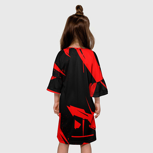 Детское платье Кроссфит - красная абстракция / 3D-принт – фото 4