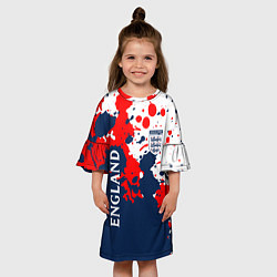 Платье клеш для девочки Сборная Англии Краска, цвет: 3D-принт — фото 2