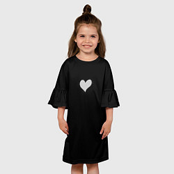 Платье клеш для девочки Сердце - заплатка, цвет: 3D-принт — фото 2