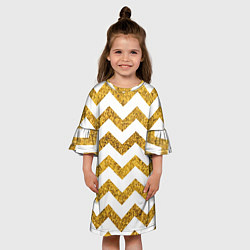 Платье клеш для девочки Зигзаг паттерн - геометрия, цвет: 3D-принт — фото 2