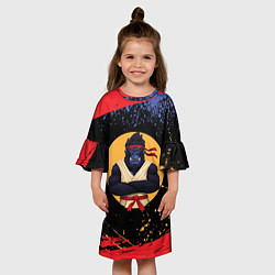 Платье клеш для девочки Карате горилла, цвет: 3D-принт — фото 2